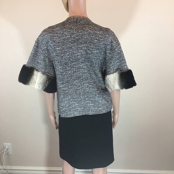 Sachin + Babi Grey Fur Trimmed Open Jacket - Picture 5 of 8